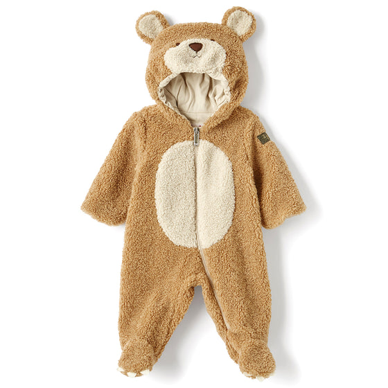 Baby-Boy-Teddy Bear Fleece Snowsuit-A22NO055PE015-1411-|-Il Gufo
