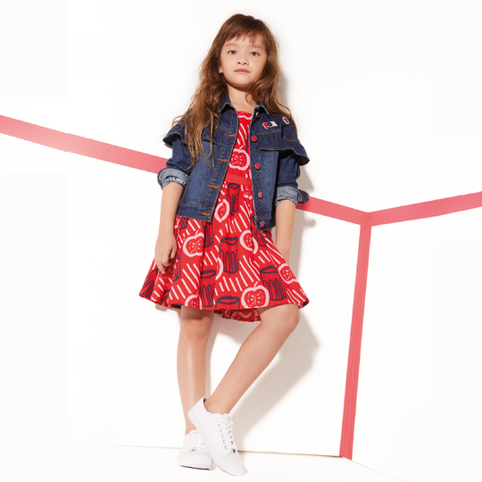 CATIMINI Red printed sleeveless dress