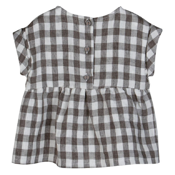 Checked Linen Swing Top  - FINAL SALE