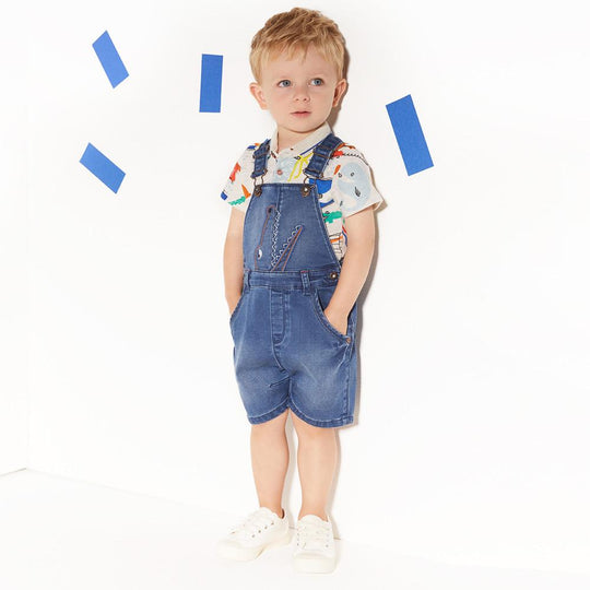 CATIMINI Denim short overalls