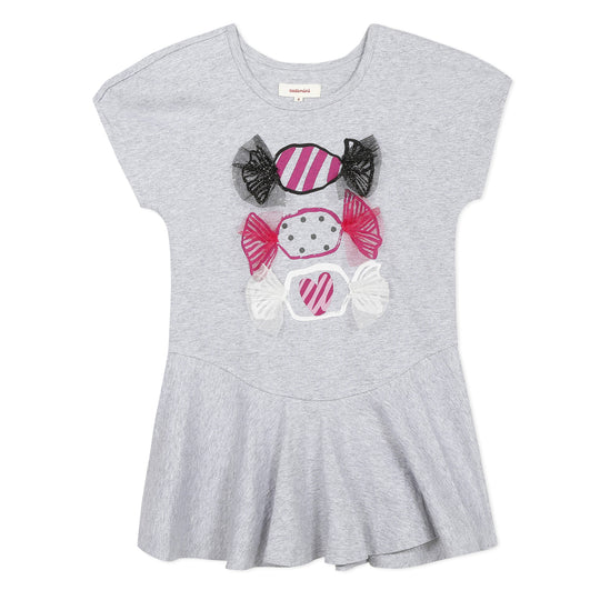 CATIMINI Grey Dress with candy print