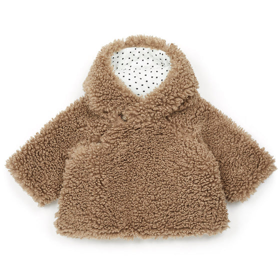 Button-Front Fuzzy Baby Coat  - FINAL SALE