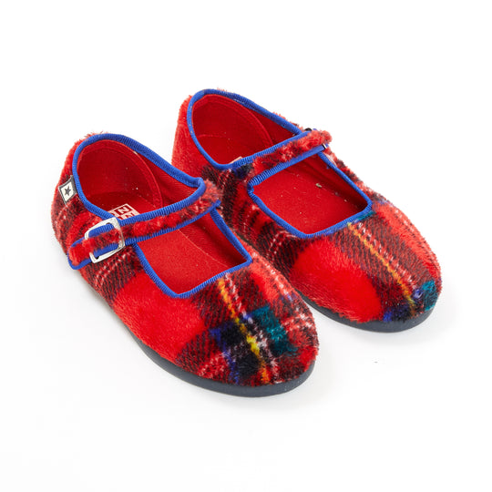 Snap Mary Janes, Red Plaid  - FINAL SALE