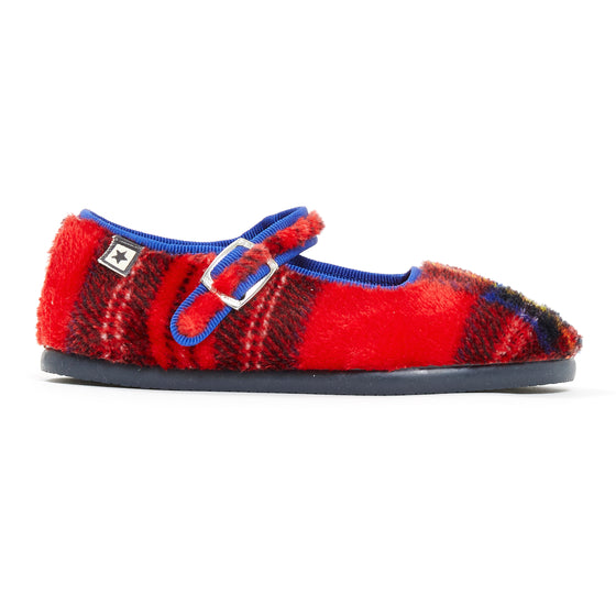 Snap Mary Janes, Red Plaid