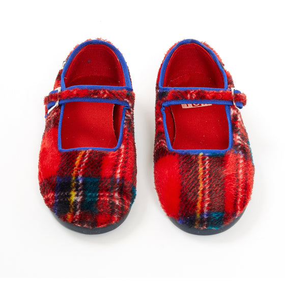 Snap Mary Janes, Red Plaid