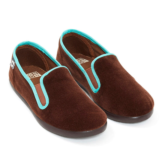 BONTON John Velvet Dress Shoes, Almond