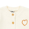 Heart Knit Baby Jumpsuit, Cream