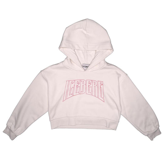 ICEBERG Cropped Pink Logo Hoodie