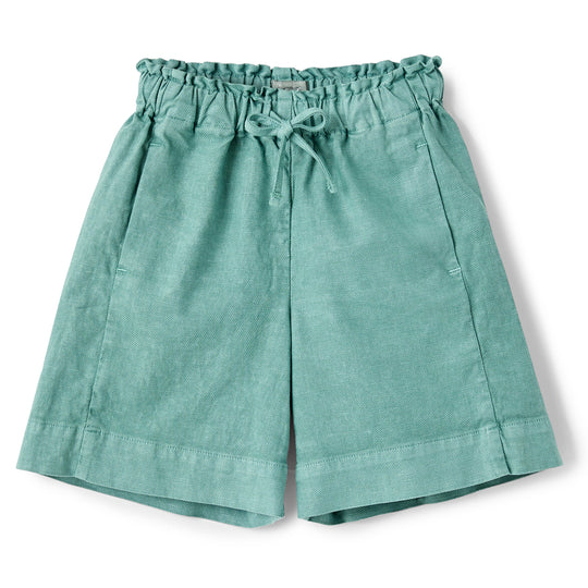 IL GUFO Wide-Leg Teal Bermuda Shorts
