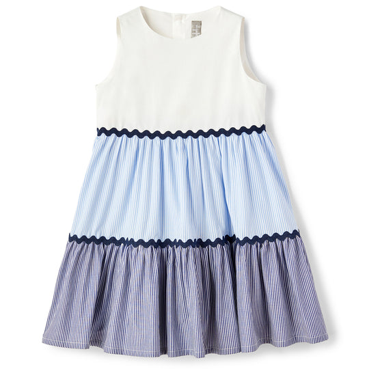 IL GUFO Tiered Colorblocked Dress