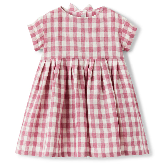 IL GUFO Checked Linen Dress