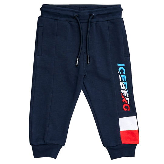 ICEBERG Red, White, and Blue Logo Baby Sweatpants