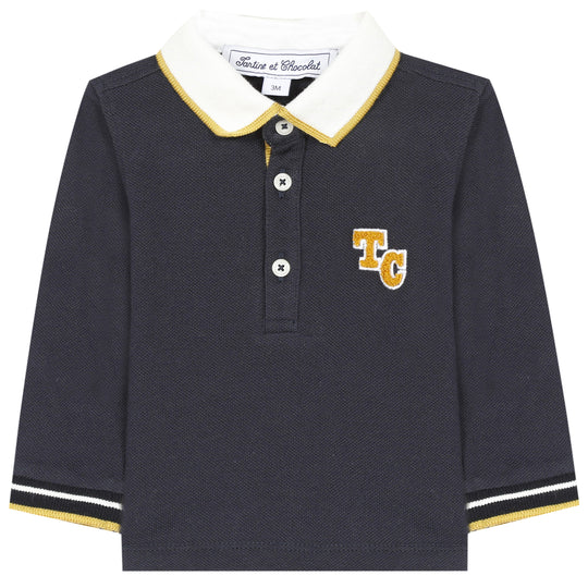 Navy polo shirt with monogram  - FINAL SALE