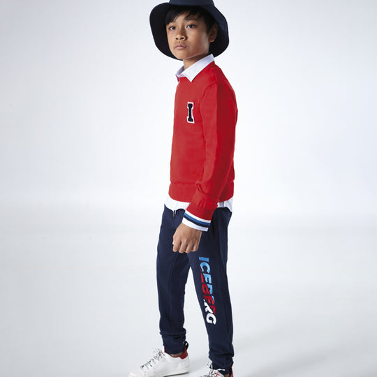 ICEBERG Red, White, and Blue Logo Sweatpants