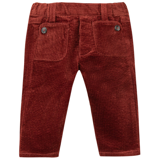TARTINE ET CHOCOLAT Dark Red Corduroy Baby Trousers