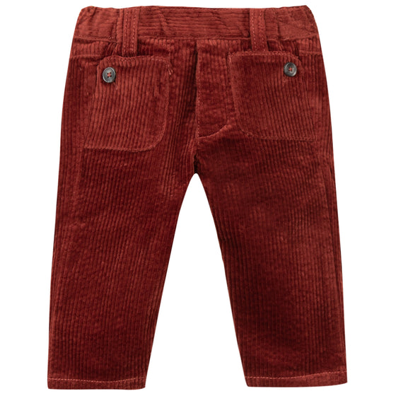 Dark Red Corduroy Baby Trousers  - FINAL SALE