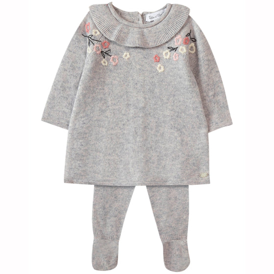 Floral Knit Baby Dress Set