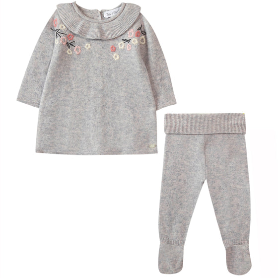 Floral Knit Baby Dress Set