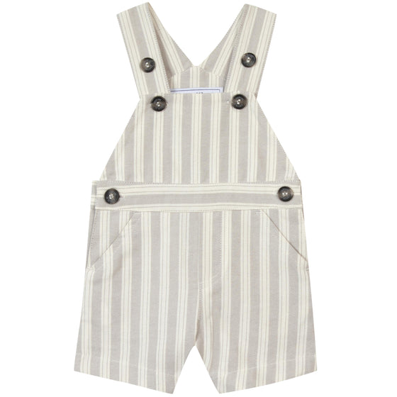Striped Cotton Baby Overalls