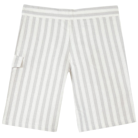 Grey Stripe Cotton Shorts  - FINALSALE