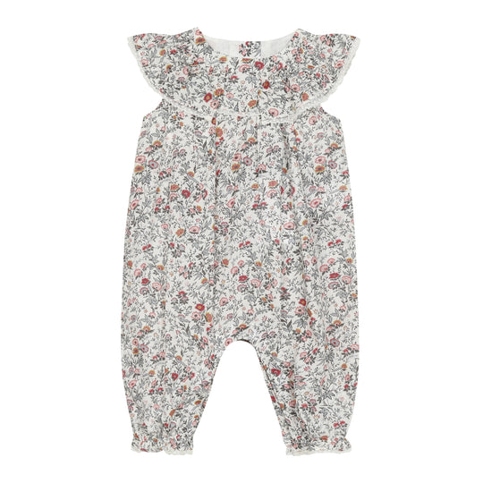 Fuschia Liberty print romper