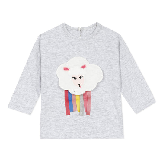 CATIMINI Marl grey T-shirt with sheep visual