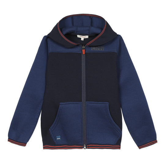 CATIMINI Blue foamback zip up hoodie