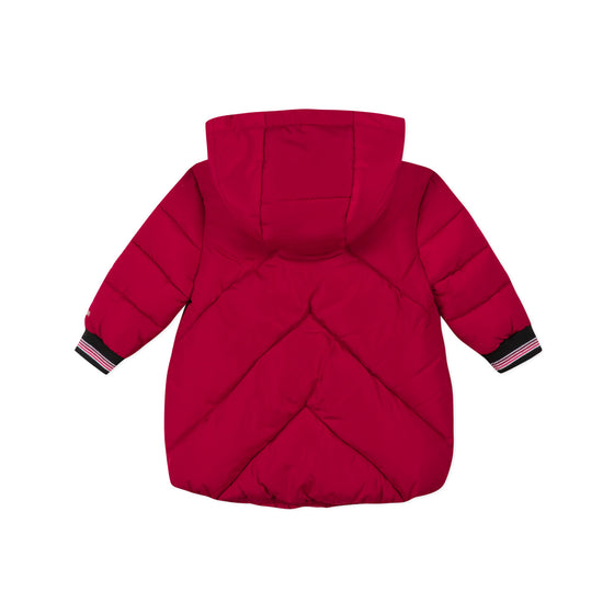 Red coated puffa jacket and mittens  - FINAL SALE
