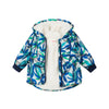 Printed jacket with faux fur lining