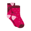 Pink jacquard socks with hearts  - FINAL SALE