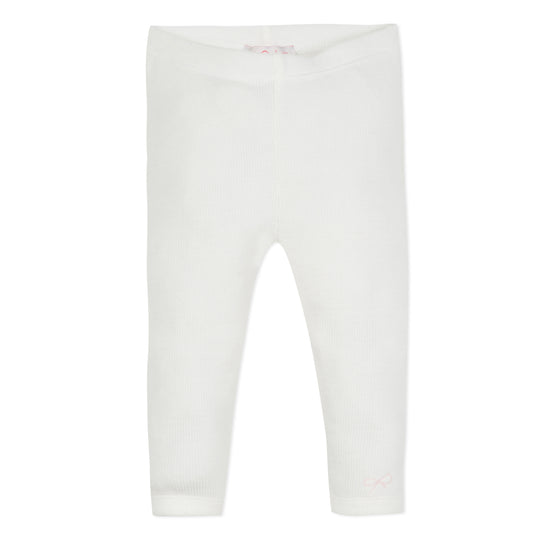 LILI GAUFRETTE White Ribbed Leggings