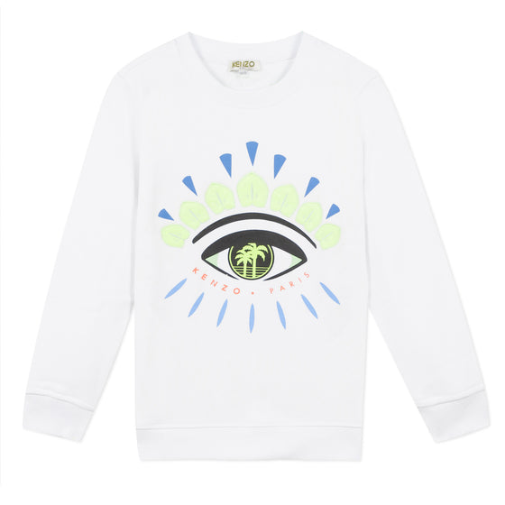 White sweatshirt with Iconic eye  - FINAL SALE
