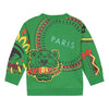 Green sweatshirt with mascots
