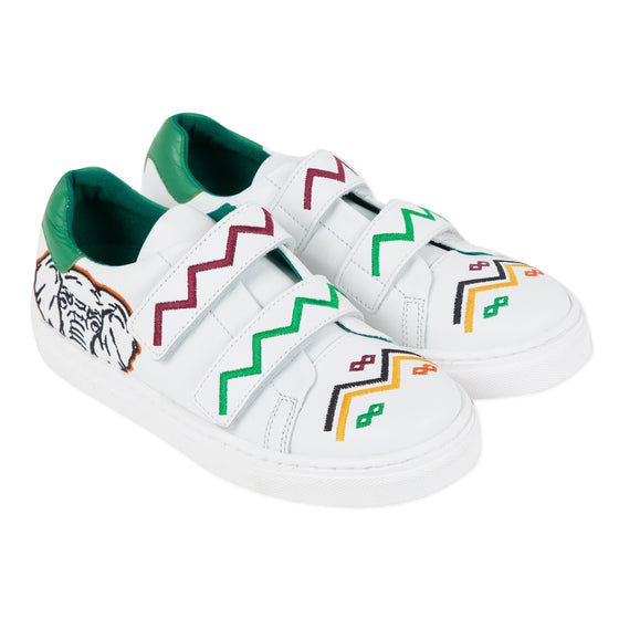 Elephant Embroidered Leather Sneakers - Kid
