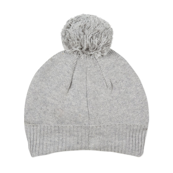 Grey peruvian winter hat with logo