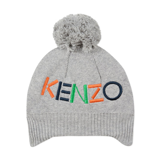 Grey peruvian winter hat with logo  - FINAL SALE