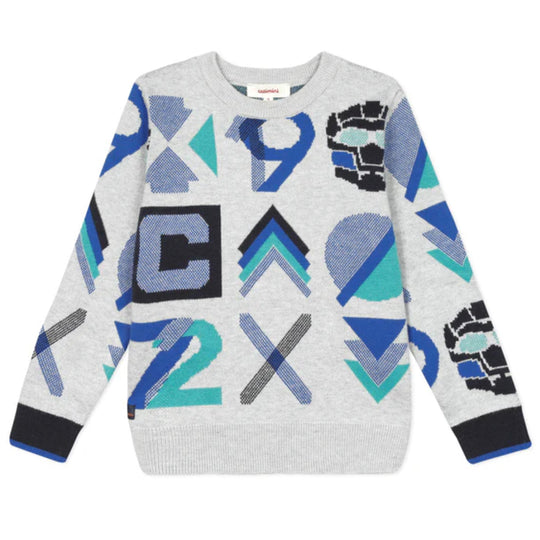 CATIMINI Bright Graphic Jacquard Sweater