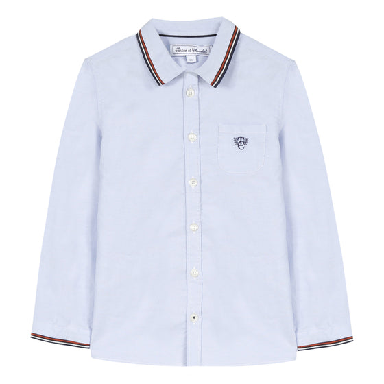Sky blue Oxford shirt with embroidery  - FINAL SALE