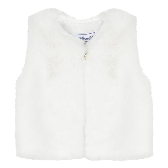 Pearly faux fur sleeveless jacket  - FINAL SALE