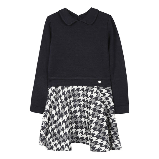 Navy wool knitted dress