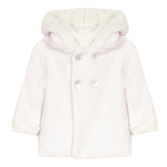 Faux Fur Lined Knit Baby Coat